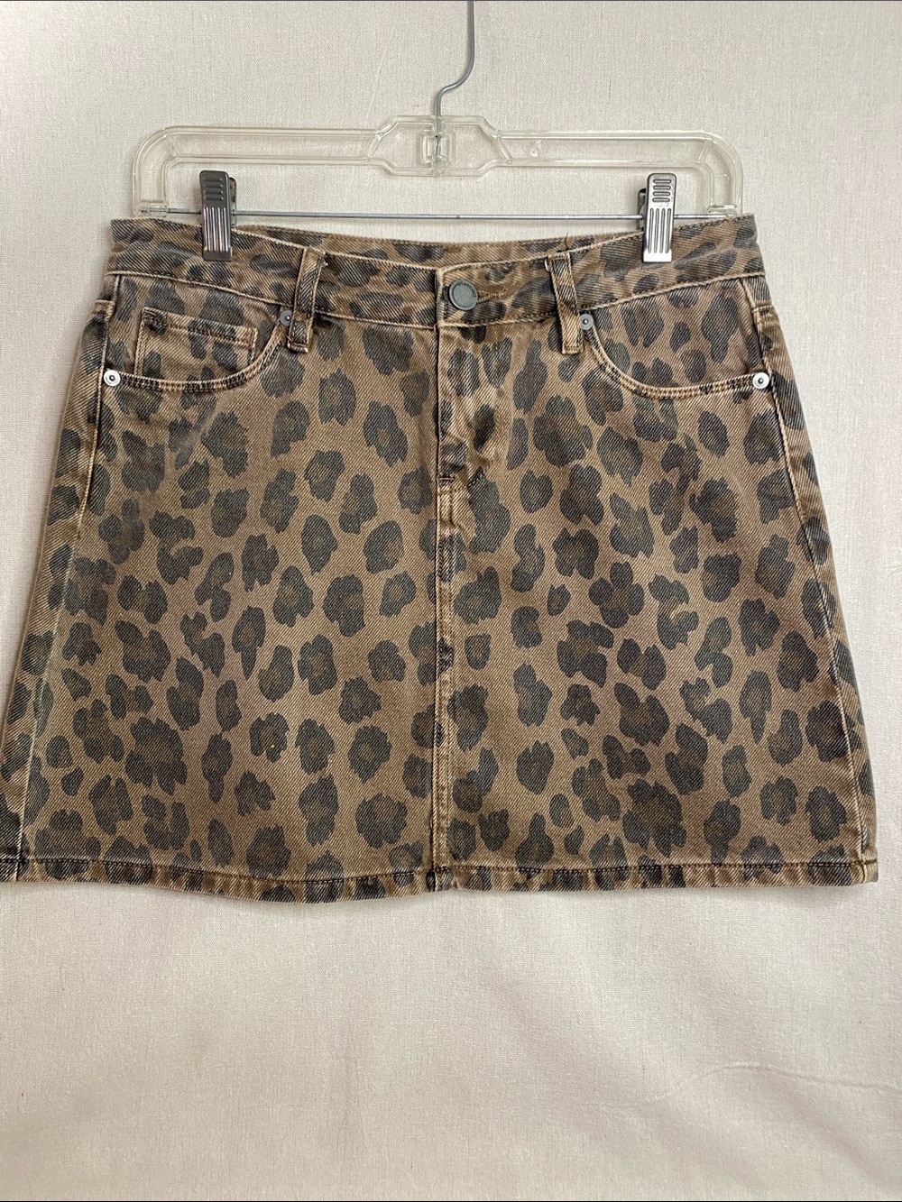 Blank NYC Leopard-Print Mini Skirt in Brown and Black, Size 26